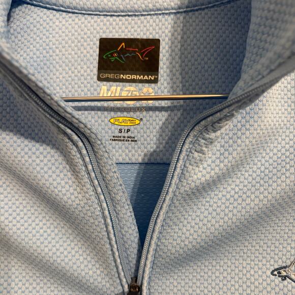 Greg Norman Light Blue Microlux Play Dry Quarter Zip S/P - Picture 3 of 7